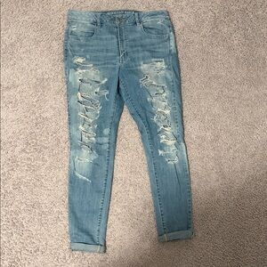 American Eagle Outfitters Light Blue Distressed Jeggings